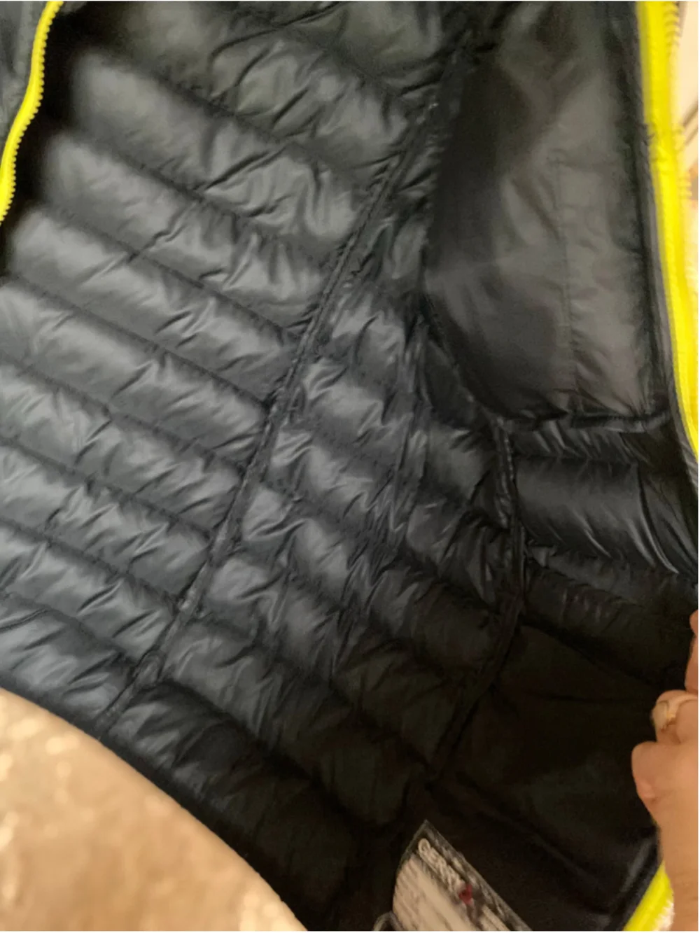 Gerry Down Puffer Jacket Hooded Yellow Zip Lightweight Gorpcore Coat Hiking Camp